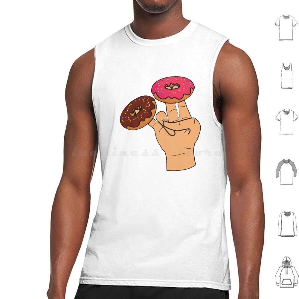 2 In The Pink 1 In The Stink Dirty Donut Funny Gift For Men Women Tank Tops Vest Sleeveless Donut Fingers Sex Dirty Candy