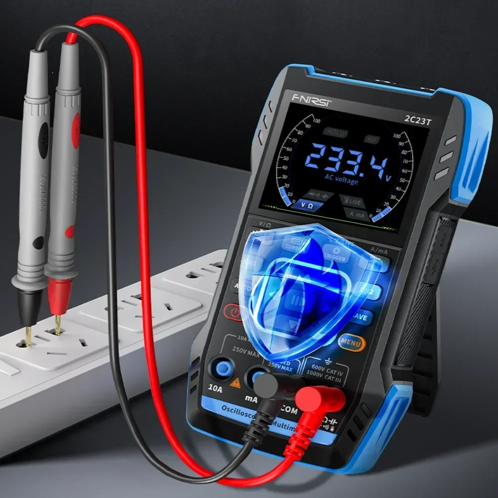 2C23T Handheld Function Signal Generator 3000mAh 10MHZ*2 50MS/s 3in1 320*240 Dual Channel Digital Oscilloscope Multimeter