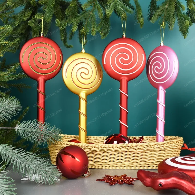 Christmas Decorations Pendant New Simulation Painted Candy Lollipop Small Crutches pendant Internet Celebrity Shooting Props