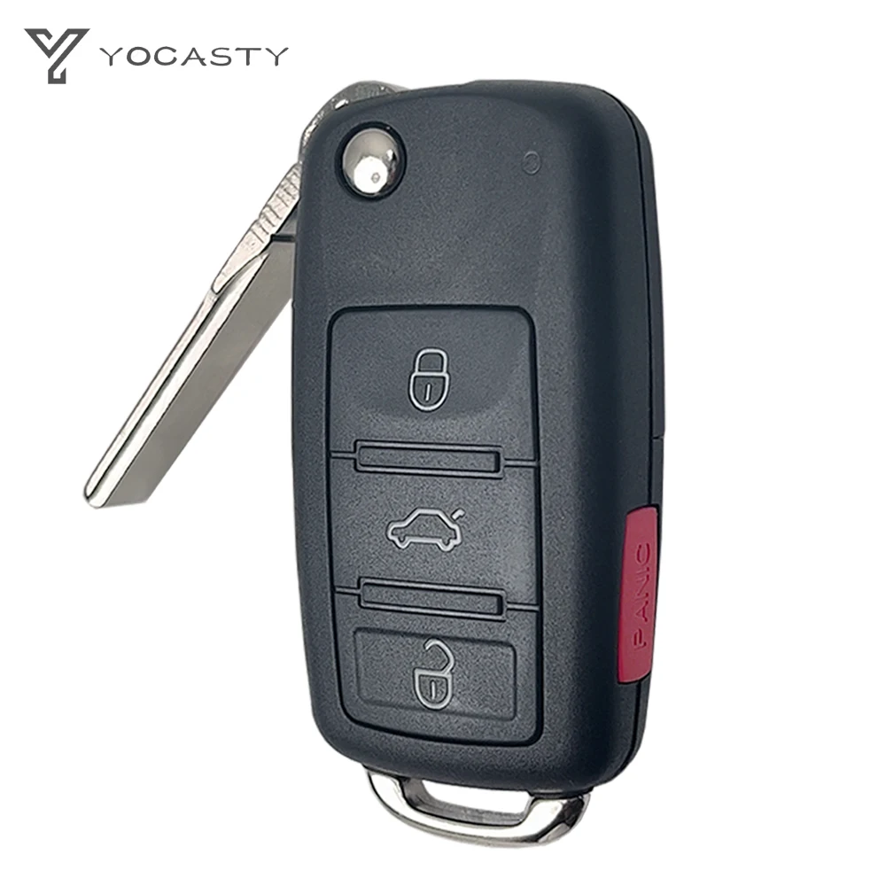 YOCASTY For 2002-2010 VOLKSWAGEN VW Phaeton Touareg 3+1 Buttons Replacement Remote Flip Car Key Shell Case Cover KR55WK45032