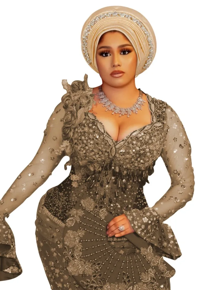 النيجيري الزفاف Geles الأفريقي Headtie السيارات Gele العمائم للنساء Aso Oke النسيج مسلم أغطية الرأس خوذة الإناث أشرطة رأس #3