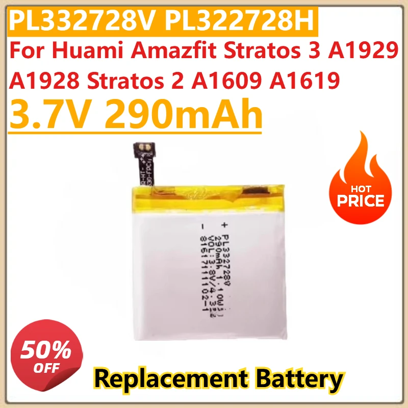 

New PL332728V PL322728H Battery for Huami Amazfit Stratos 3 A1929 A1928 Stratos 2 A1609 A1619 Smart Watch Battery