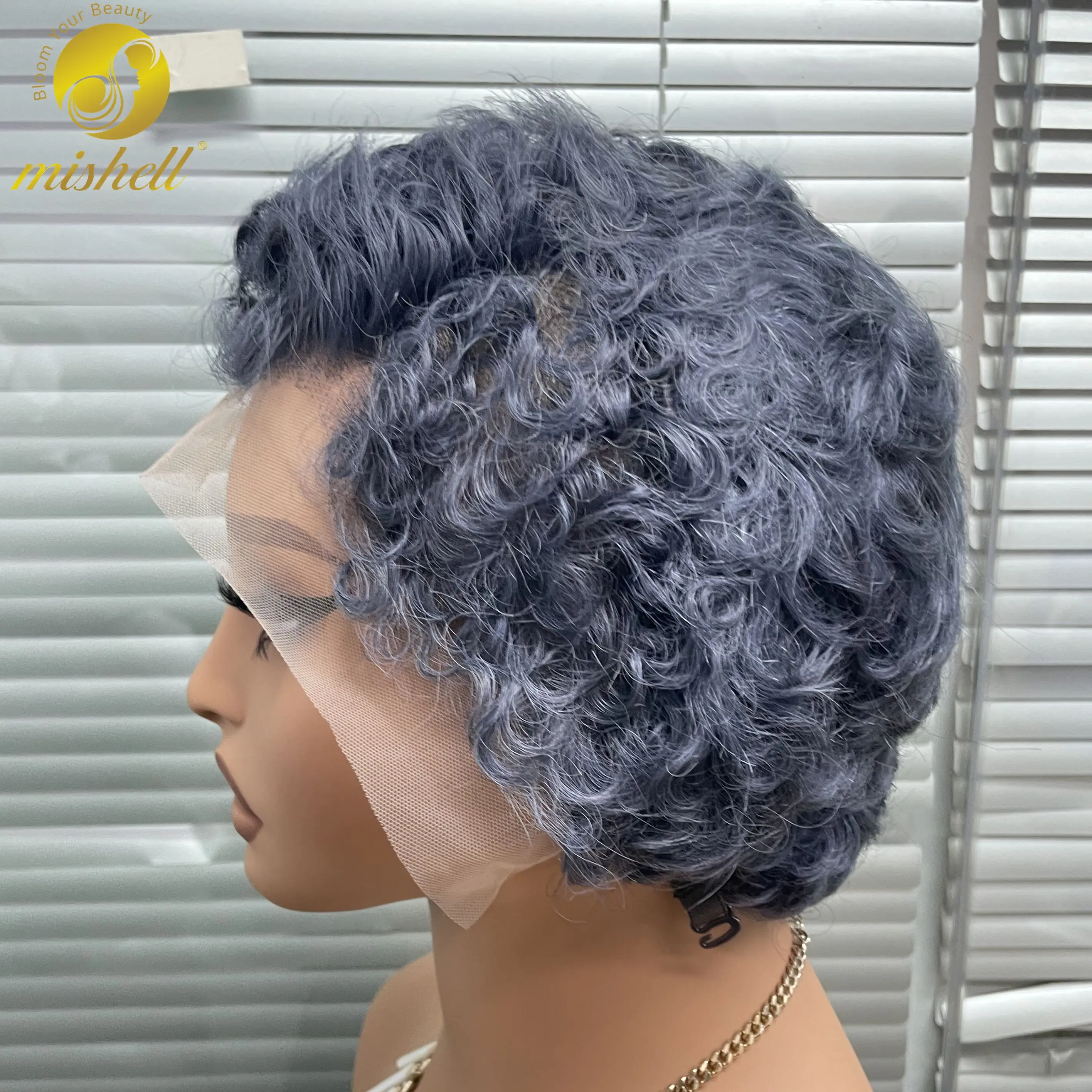 Gray Pixie Cut Wig Bob Human Hair Wigs 180% Density 13x4 Transparent Lace Frontal Short Bob Wig Brazilian Remy Hair for Women image 4