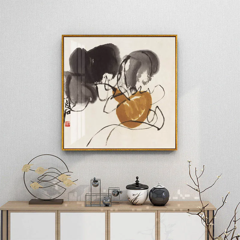 Chinese style Ink Fruit And Flower prints Wall Art Canvas posters Artwork Home Living Room office bedroom Decor Unframed