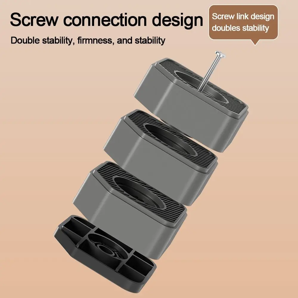 

4pcs Set Anti Slip Washer and Dryer Pedestals Height Extenders Noise Cancelling Foot Pads Shock Absorption Stable