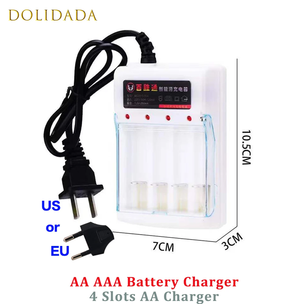 AA charger AAA 4 slots Battery Charger AA/AAA Ni-cd Fast Charging Rechargeable Smart US / EU Plug For 1.2V Battery Charging