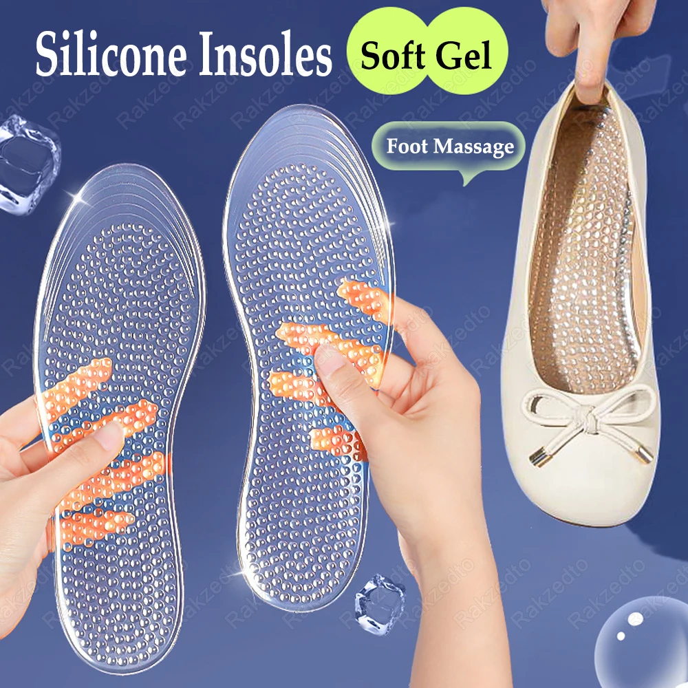 

Silicone Gel Insoles for Shoes Man Woman Plantar Fascitis Foot Massage Shoe Pads Pain Relief Insoles for Work Boots Inner Soles