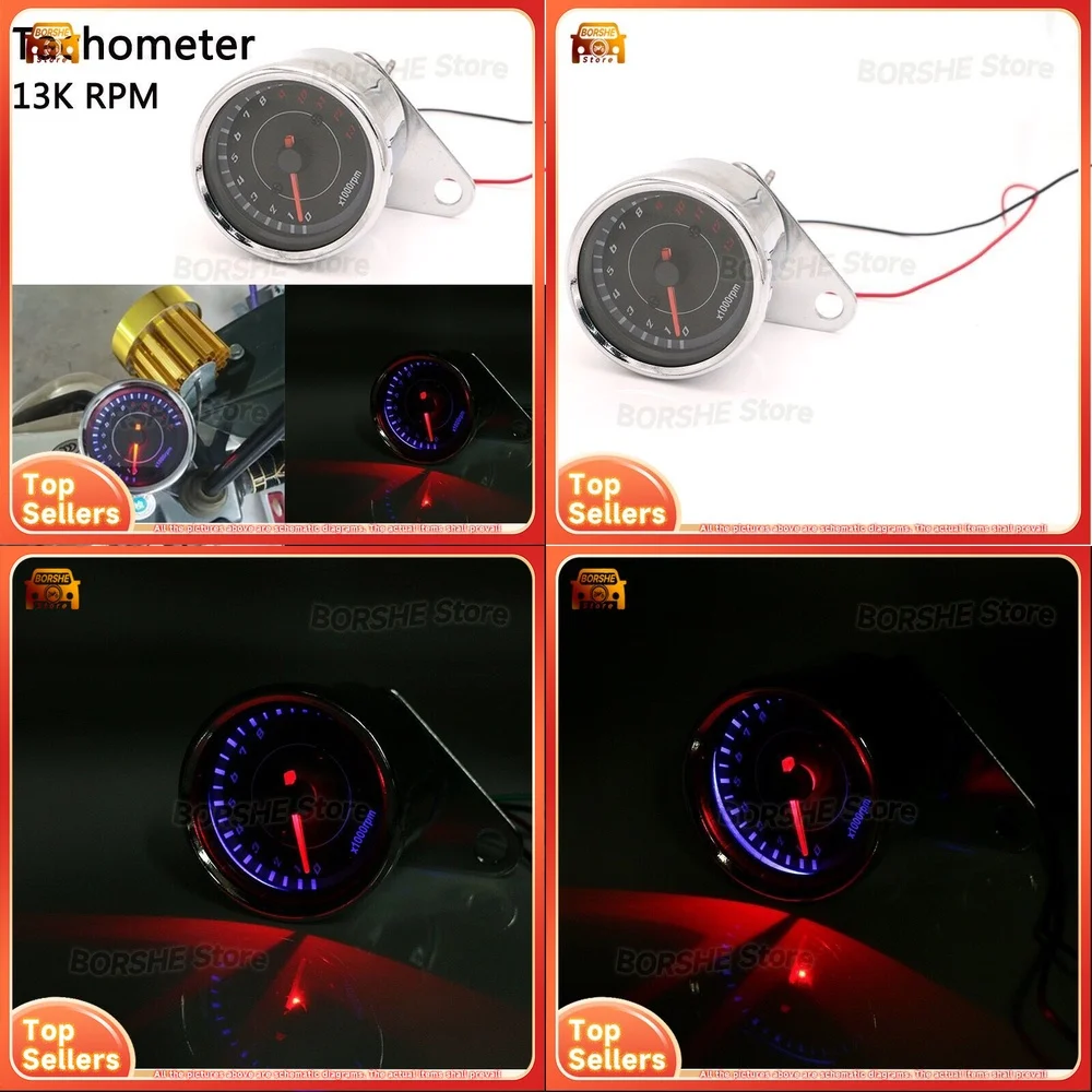 

2026 Motorcycle Speedometer and Tachometer Digital LED Electronic Gauge Suitable for Universal Motorcycle Models with Odometer