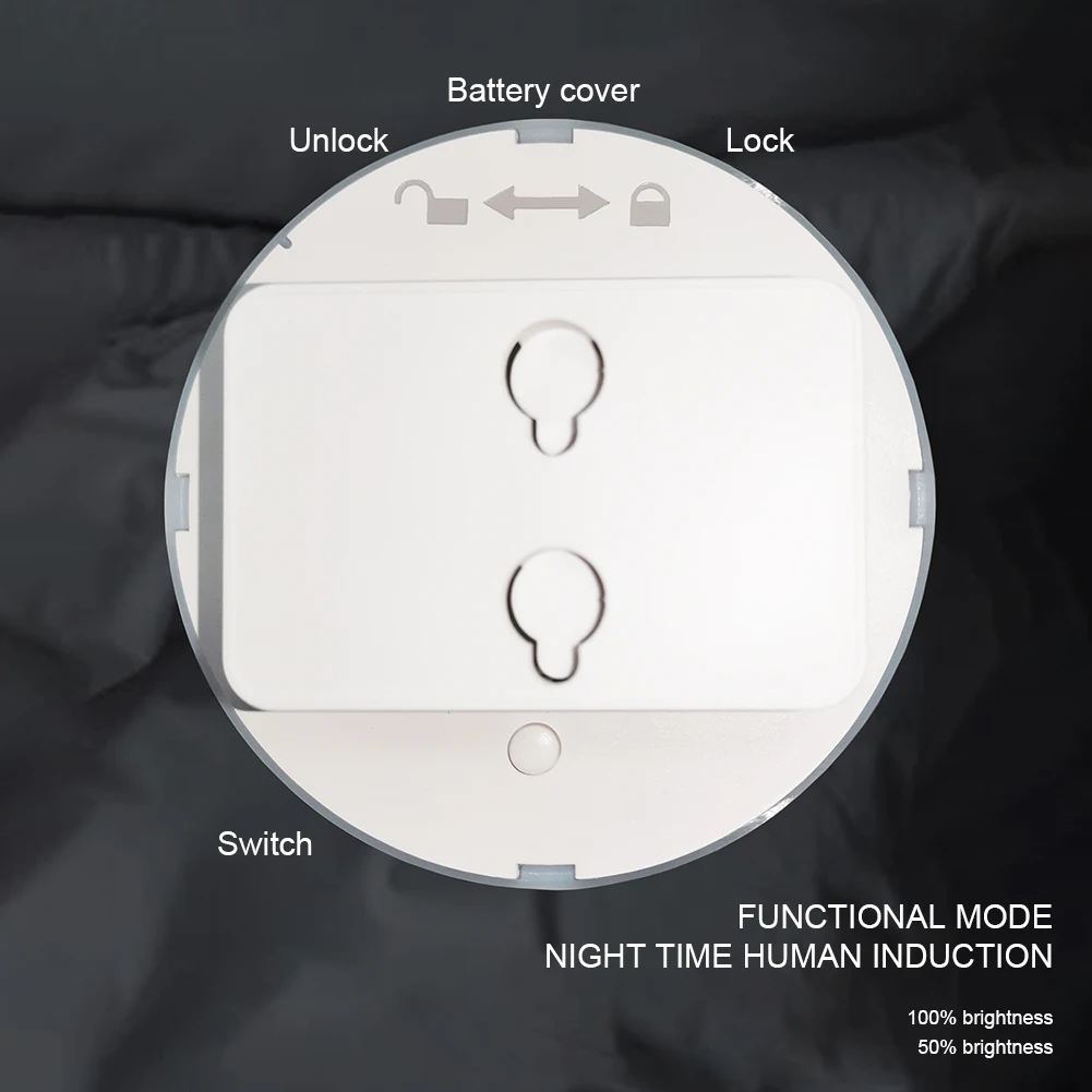 Small Round Smart Sensors Light Cordless Motion Activations Nightlight For Room Kitchen Aisle