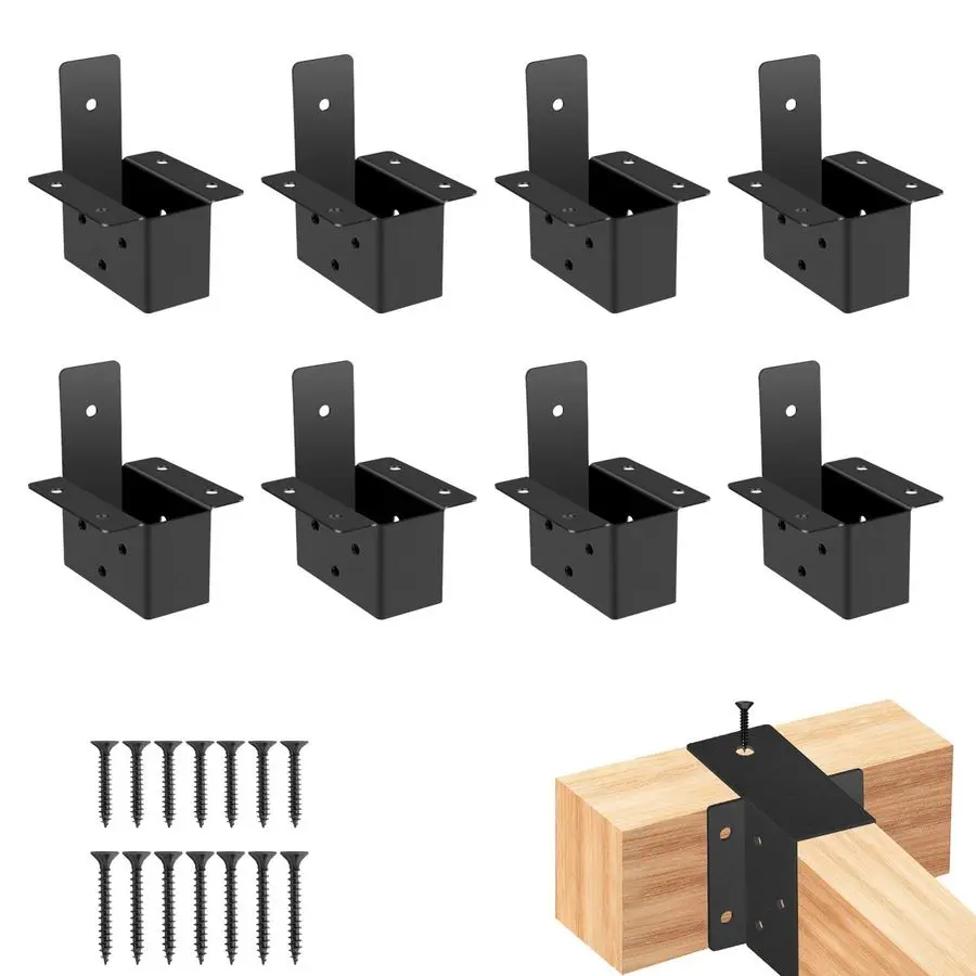 

pergola Brackets kit Actual 1.6x3.6 Inch, 8 Pcs Pergola Post Top Rafter Brackets Deck Railing Brackets2x4 Brackets for Woodfor P