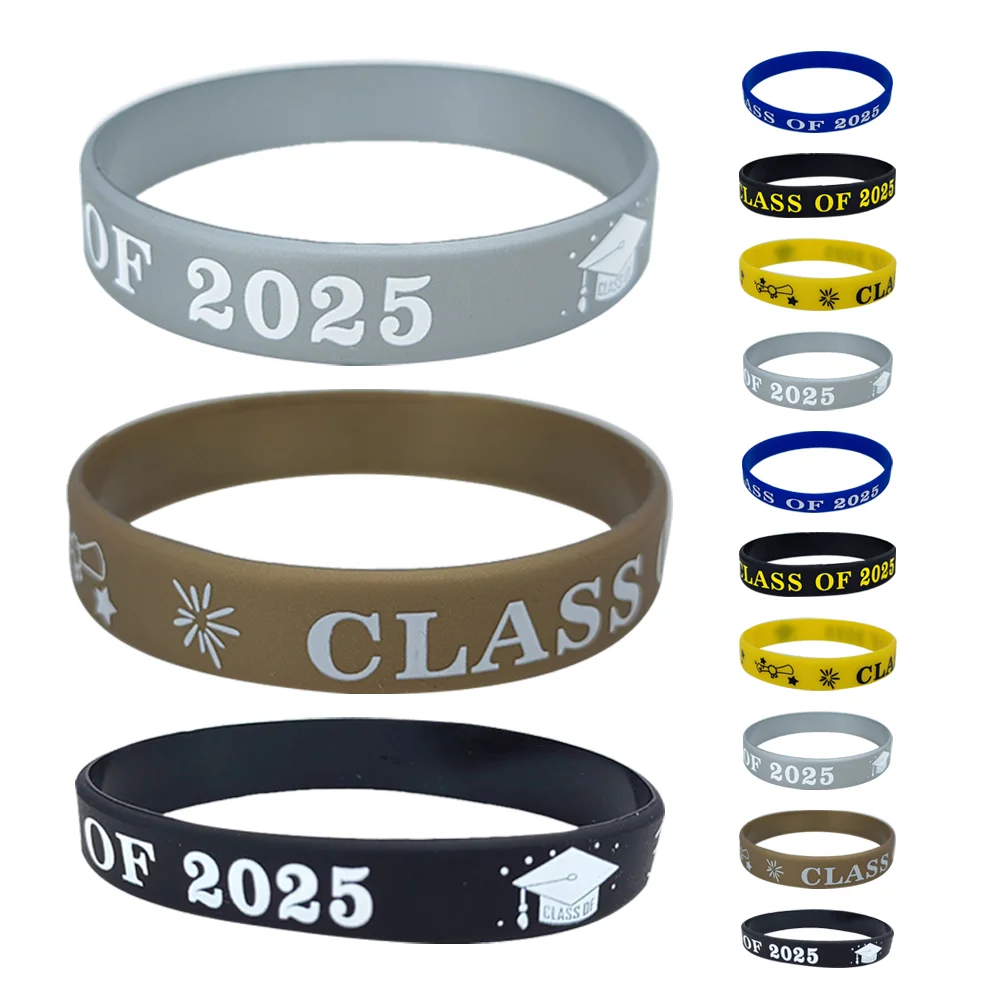 24pcs Class Of 2025 Graduation Silicone Wristbands For Parties And Graduation Celebrations Memorable Keepsakes For Students And