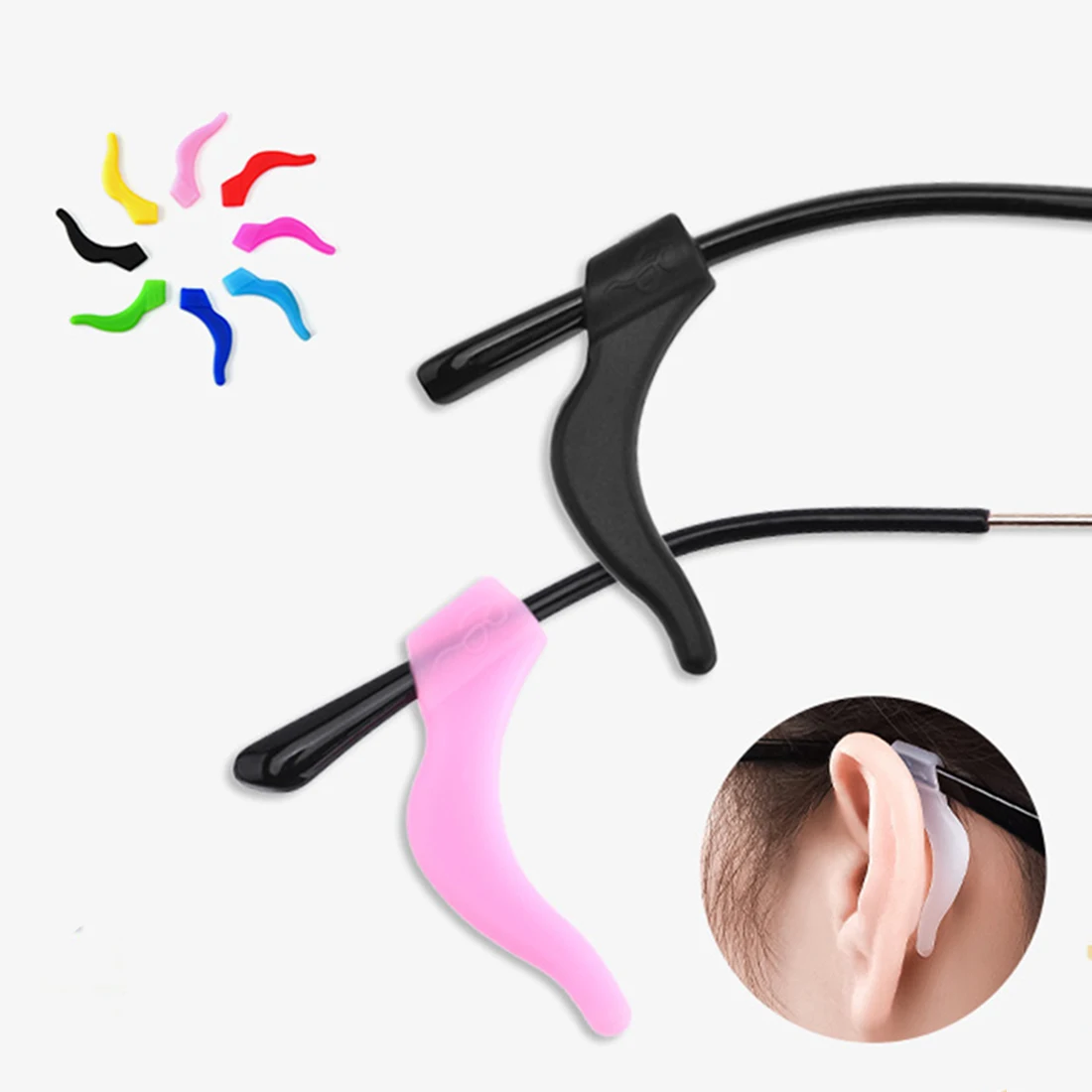 1Pair Silicone Glasses Sunglasses Anti Slip Ear Hook Holder Eyeglass Outdoor Sport Non-slip Comfortable Eyewear Accessories Tool