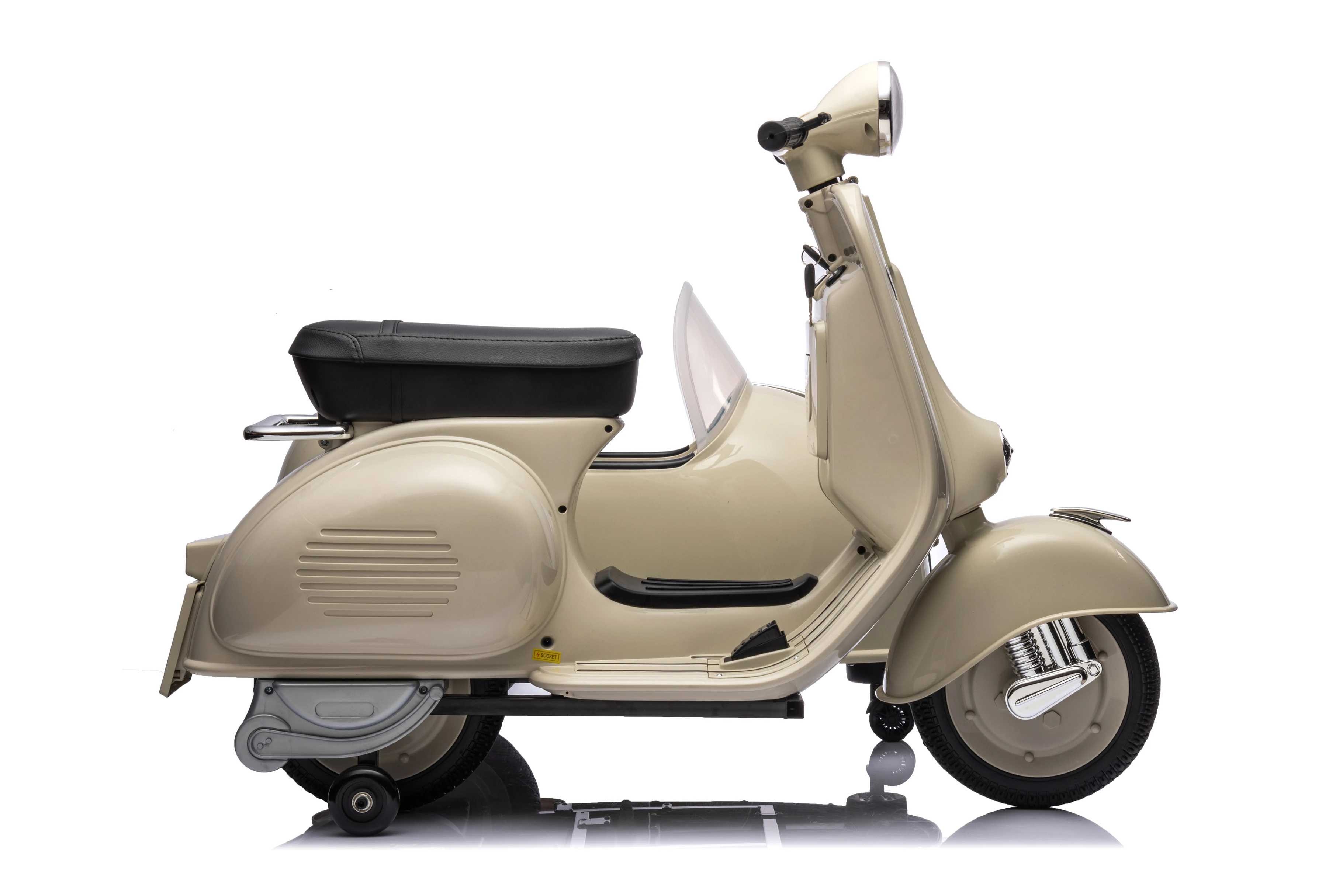 Motocicleta com carro lateral para crianças, carro elétrico com passeio, scooter Vespa, carro elétrico, 12V