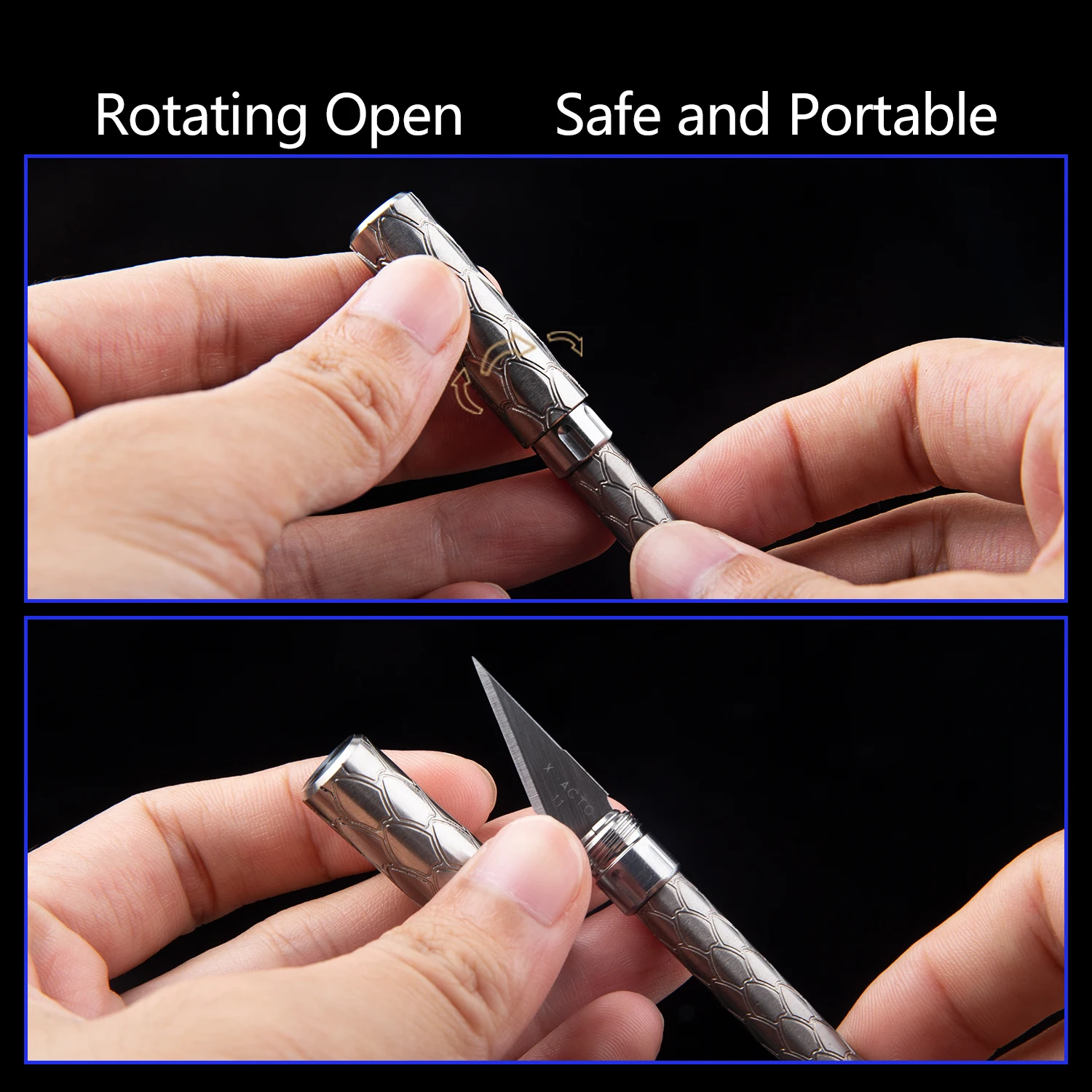 Titanium Alloy Carving Knife Handmade DIY Membrane Cutting Precision Work Sharp Durable 20 Blades Replaceable EDC Tools