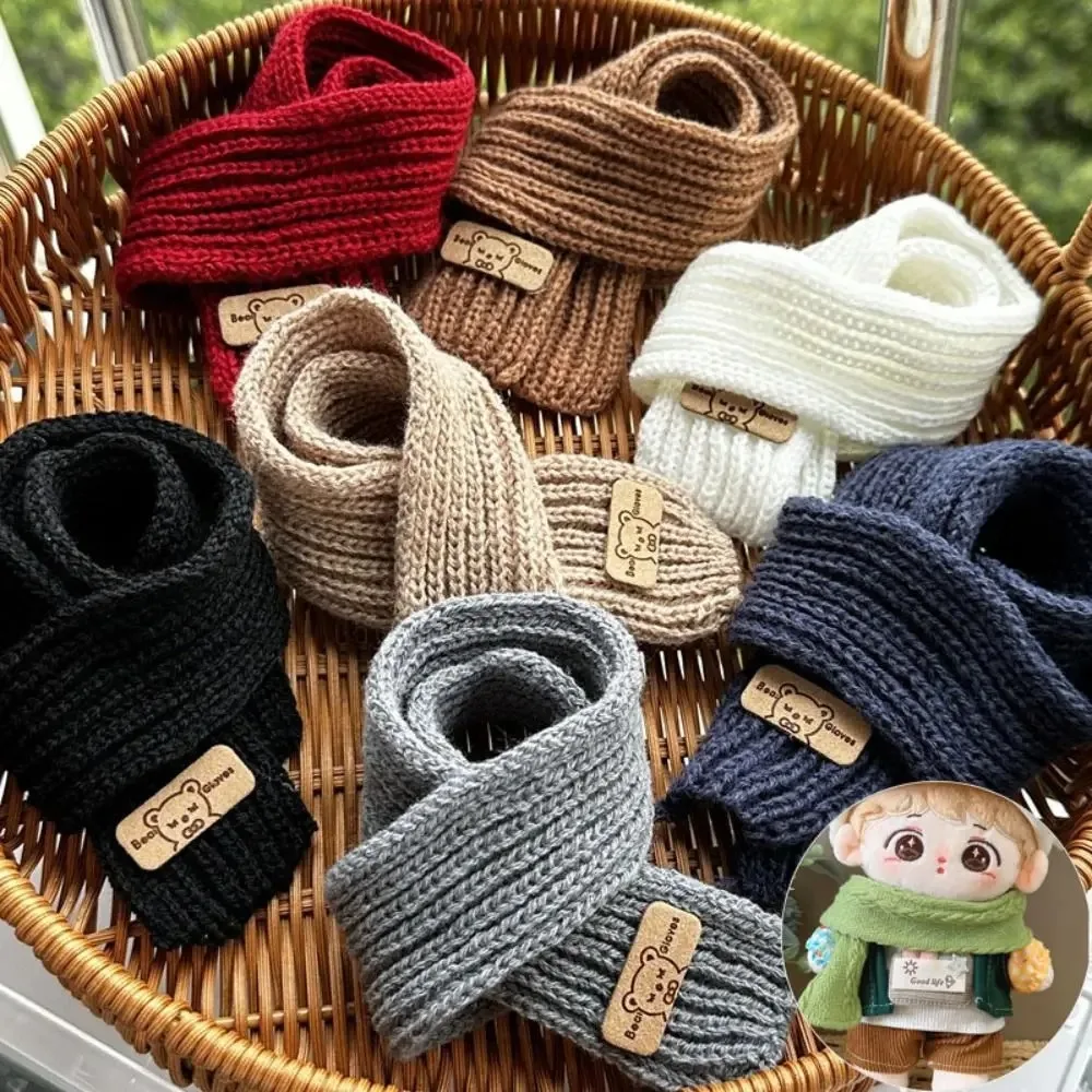 

17cm labubu Doll Clothes Casual Knitted Scarf - Soft Cotton Little Bear Scarves Multi-Colors, Cute Doll Accessories