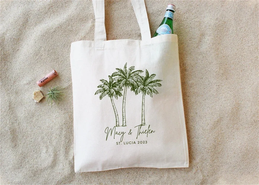 Wedding Welcome Tote - Wedding Welcome Bag - Destination Wedding Tote - Tropical Wedding Favor - Personalized Wedding Favors - P