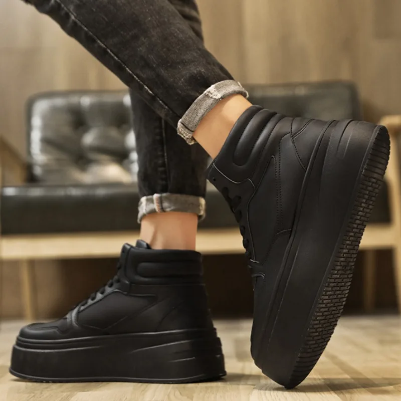 أحذية رجالية أحذية كاجوال مريحة للرجال الاتجاه المضادة للانزلاق الرجال أحذية رياضية بيضاء موضة أحذية رياضية مكتنزة Zapatos Casuales #4