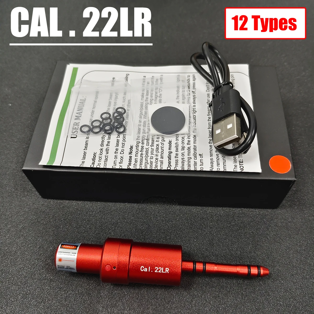 Tactical Dual-purpose Magnetic Suction 22LR 9mm 7.62x39 12GA Laser Training Bullet Red Dot Bore Sight Laser Dry Fire Snap Caps view 6