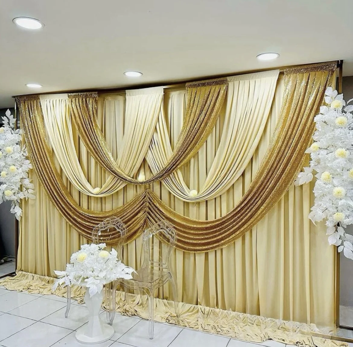 

10X20FT Роскошные толстые фоновые шторы из лайкры, золотые блестки, сценический фон, шторы для свадебной церемонии, вечеринки, дня рождения