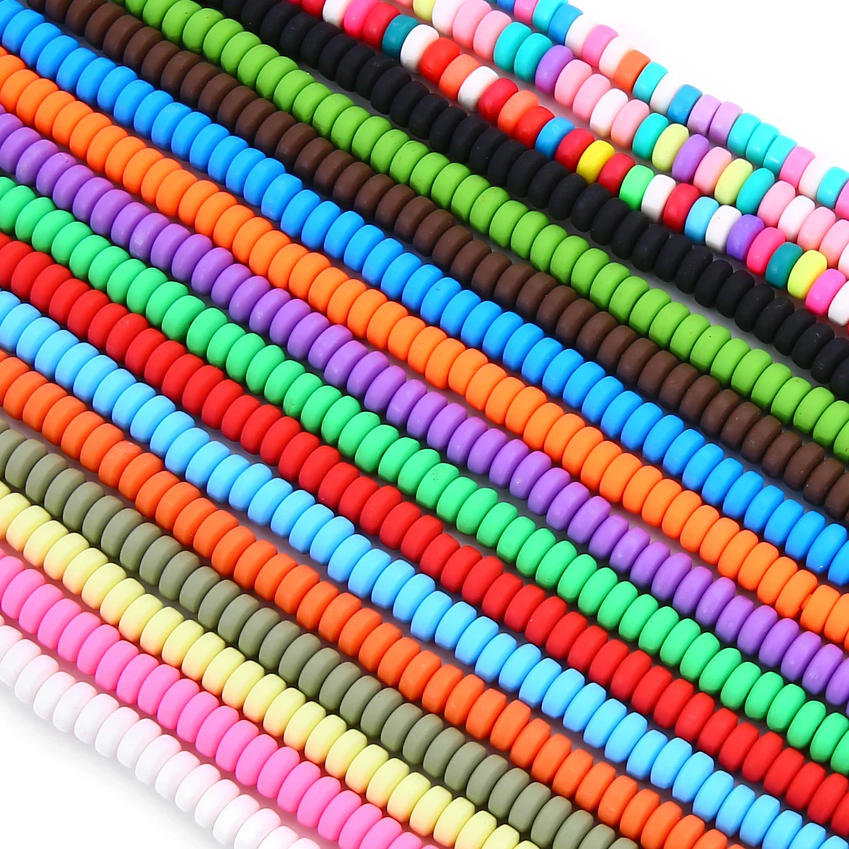 110Pcs/lot 7mm Round Polymer Clay Beads Handmade Loose Spacer Beads for Jewelry Making DIY Boho Bracelets Necklace Earring