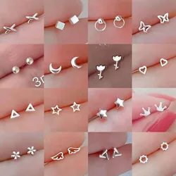 Korean Fashion Minimalism Tulips Mini Stud Earring for Women Hypoallergenic Lovely Daily Wear Ear Piercing Jewelry Gift