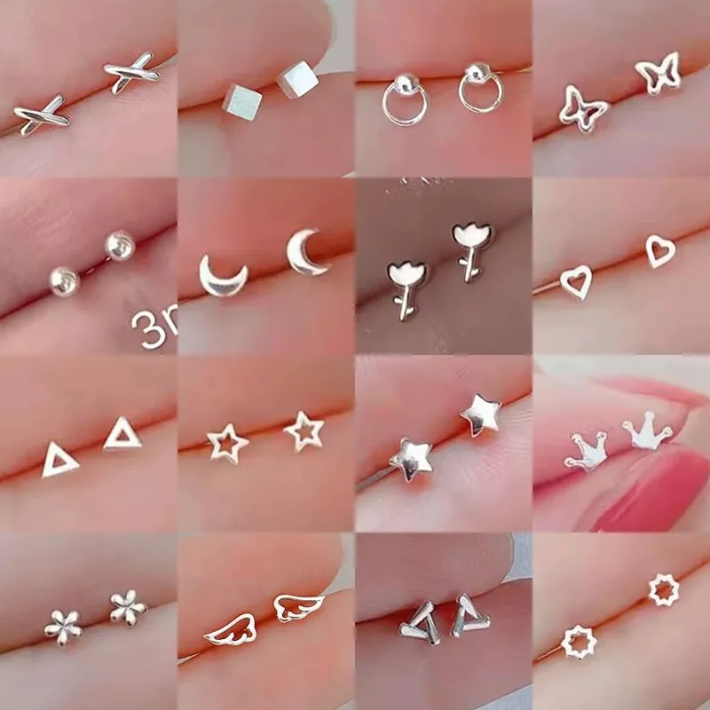 Korean Fashion Minimalism Tulips Mini Stud Earring for Women Hypoallergenic Lovely Daily Wear Ear Piercing Jewelry Gift