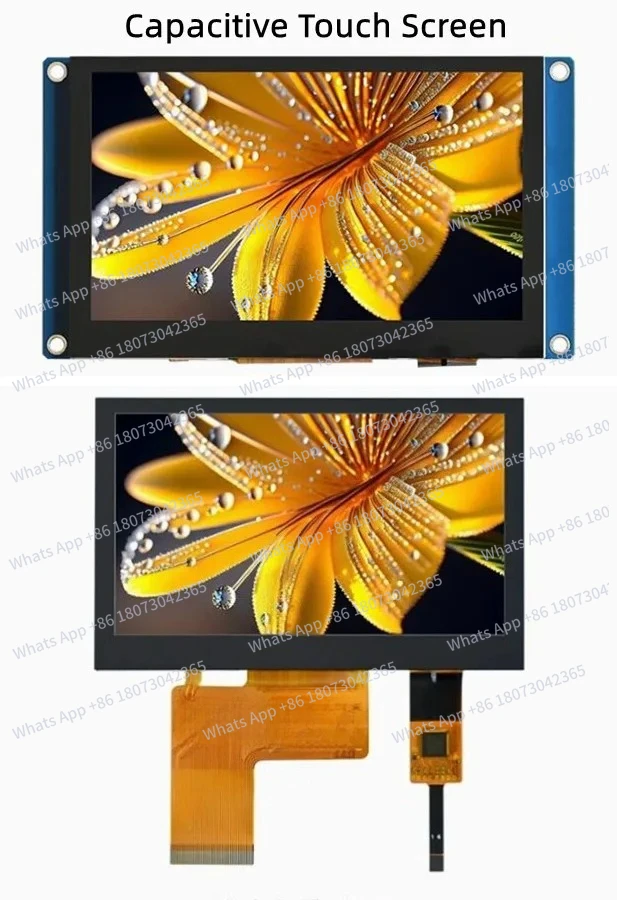 

4,3-дюймовый 40-контактный ЖК-модуль с емкостным/резистивным сенсорным экраном, драйвер ST7265, интерфейс RGB888/RGB666/RGB565, разрешение 480(RGB)*800