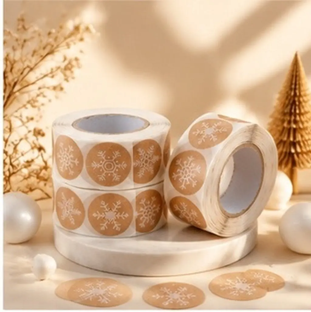 3 Rolls Decorative Christmas Snowflake Sealing Stickers for Gift Packaging Boxes Bags Envelopes Homemade Goods Business Labels