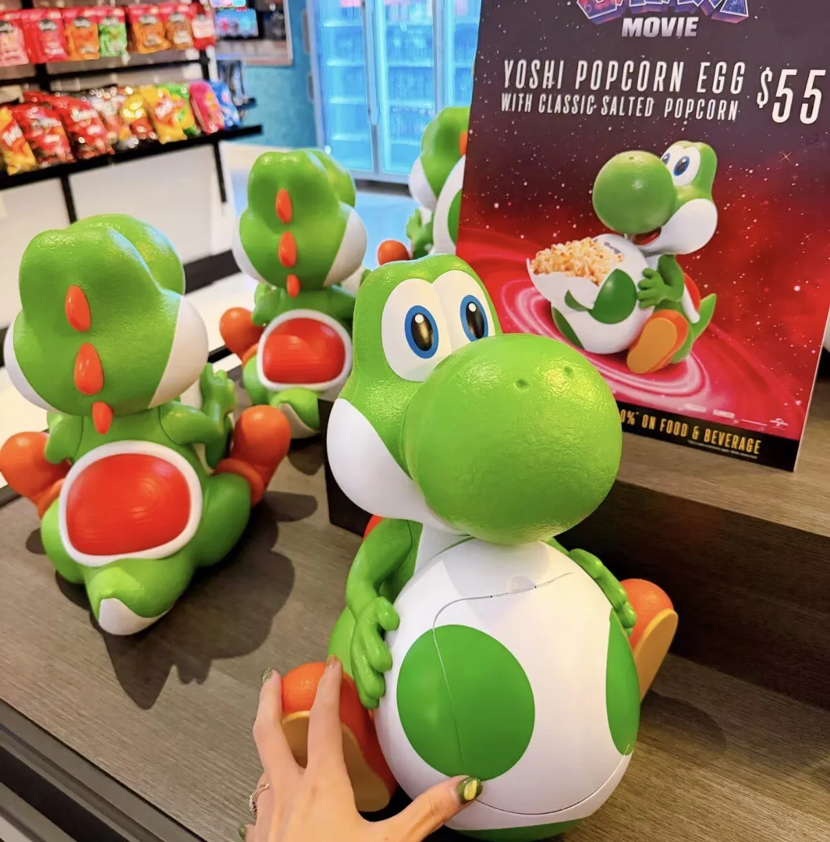 Genuine Universal Super Mario Galaxy Movie Yoshi & Luma Popcorn Buckets Light-Up Movie Merchandise Model Toy Gifts