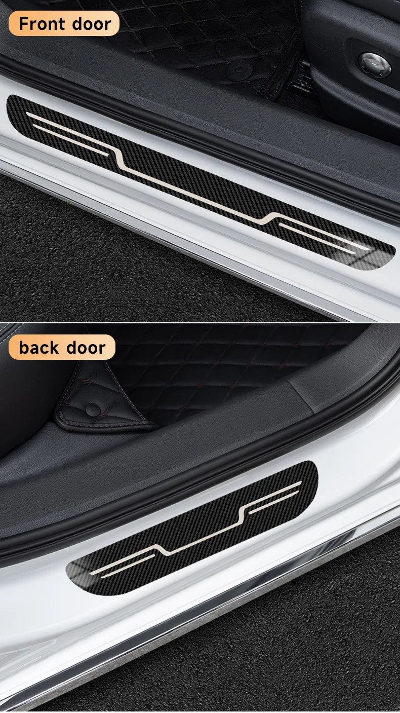 Edelstahl Auto-Türschwellenschutz Anti-Schmutz Aufkleber Abdeckung Dekoration Außen Anti-Kick Pedal Dekoration Zubehörteile – Detail 5