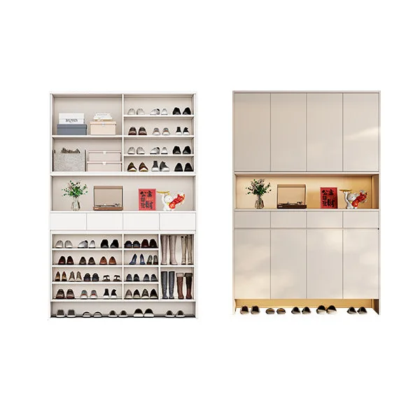 

All solid wood home shoe cabinet household door porch cabinet integrated large-capacity storage cabinet