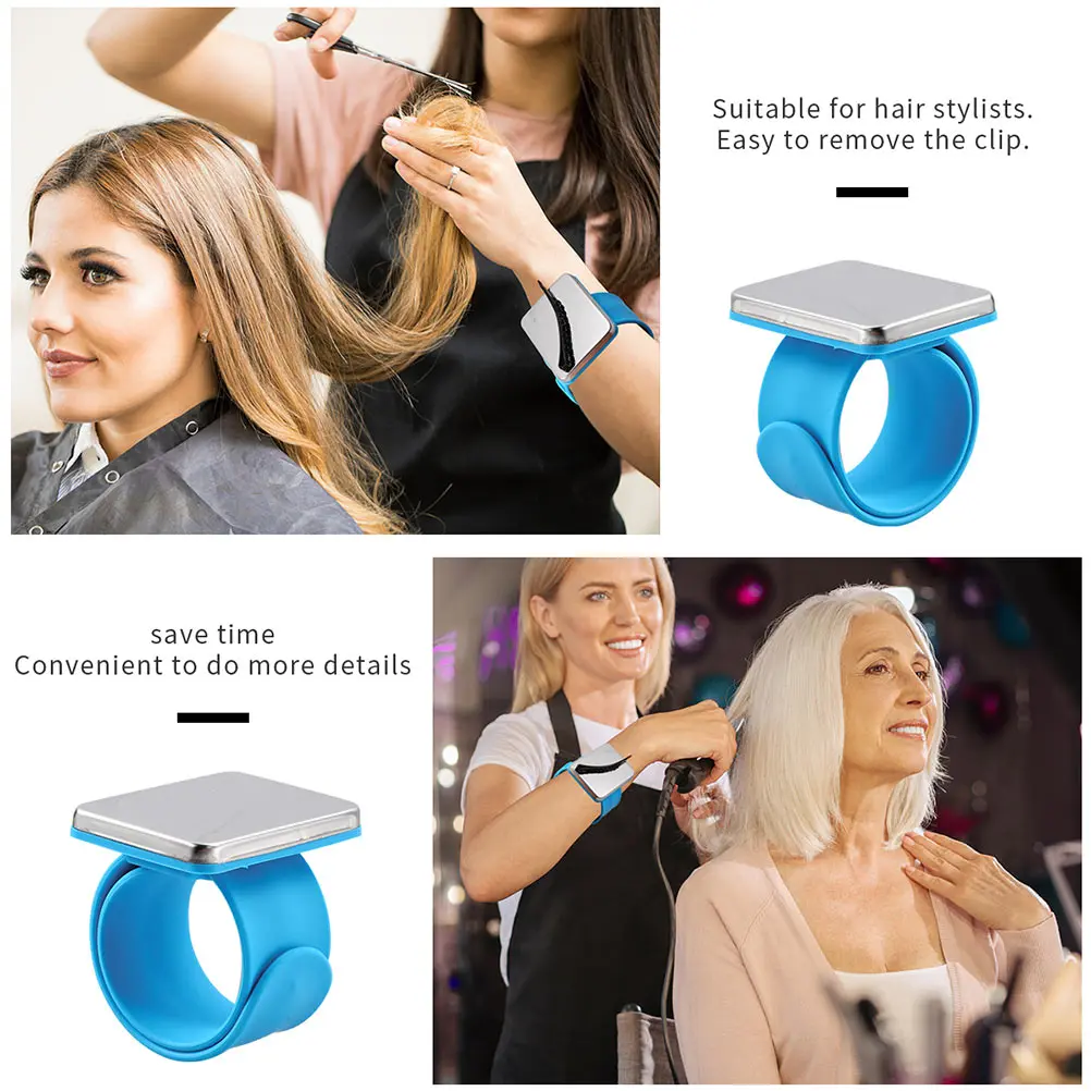 

2Pcs Magnetic Silicone Slap Bracelet Pin Holder for Hairdressers Needle Holder Hair Clip Wrist Strap Hairdressing Tools