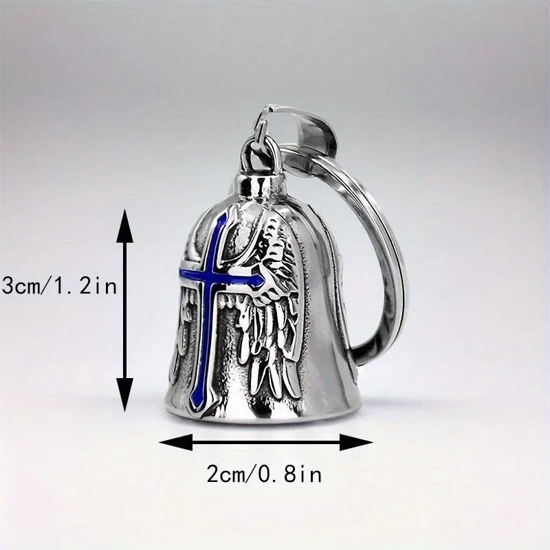 Motorcycle Lucky Bell Stainless Steel Retro Punk Motorcycle Angel Wings Retro Viking Punk Motorcycle Pendant Riding Decoration