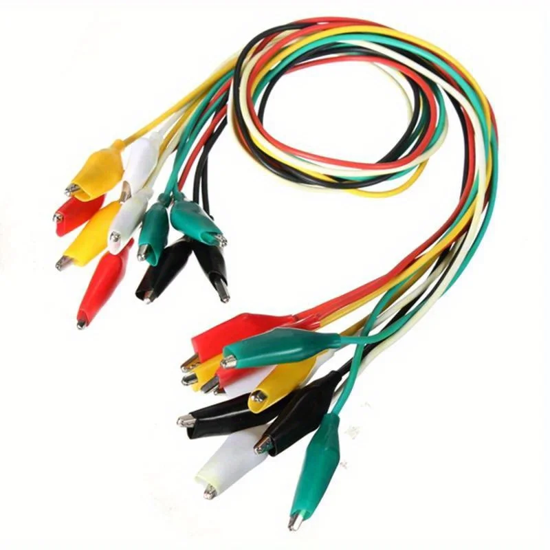10pcs Alligator Clips Electrical 5 Colors Test Leads Crocodile Jumper Wires Cable With Alligator Clips For Electrical Testing