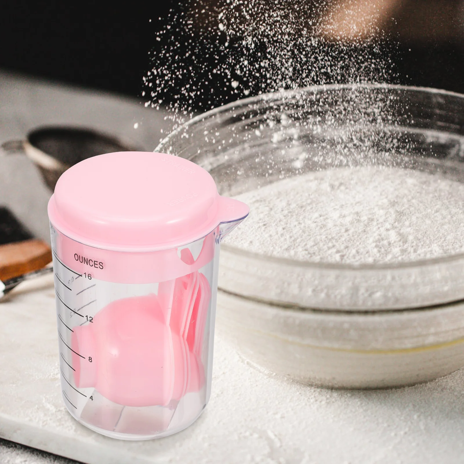 

Plastic Measuring Spoons Set 2 Sets Measuring Spoon Kitchen Mini Liner Spoon Measurement NestedReusable Storage Portable