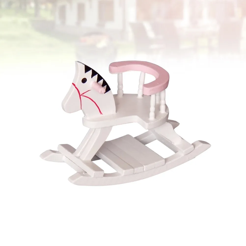 

1Pcs Mini Wooden Horse Rocking Chair ABS Material Safe for Kids 1 12 Dollhouse Mini House Furniture Accessories for Girls Role