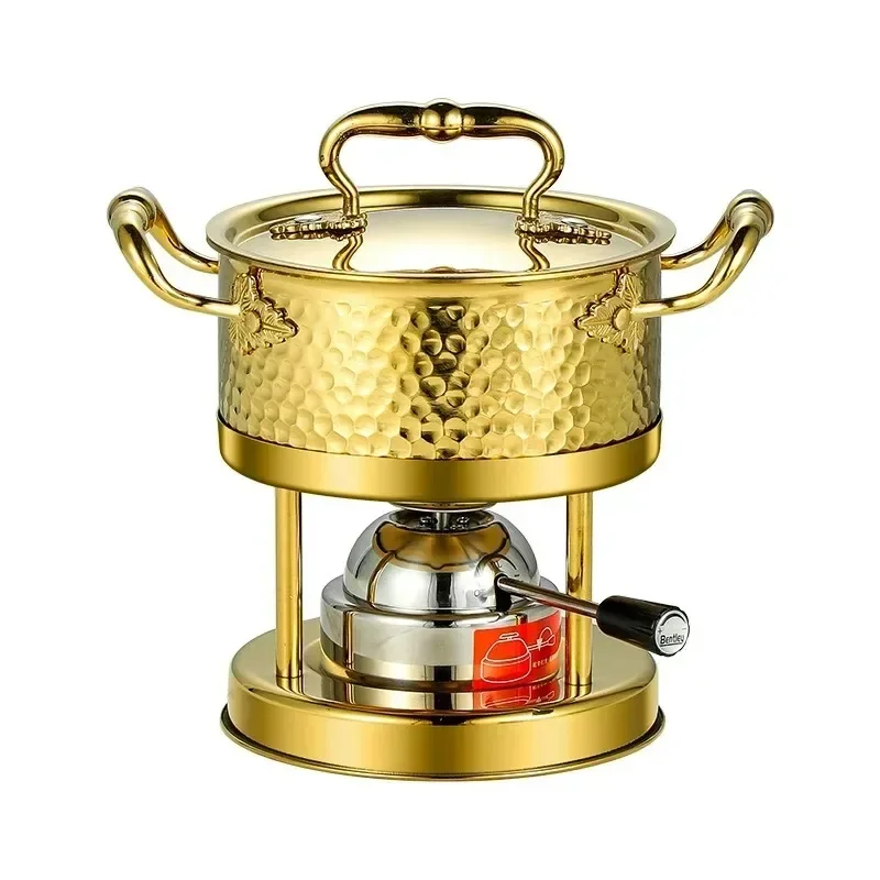 Stainless Steel Small Hot Pot Extra Thick One Person One Pot Commercial Club Single Pot Gas Adjustable Fire Power