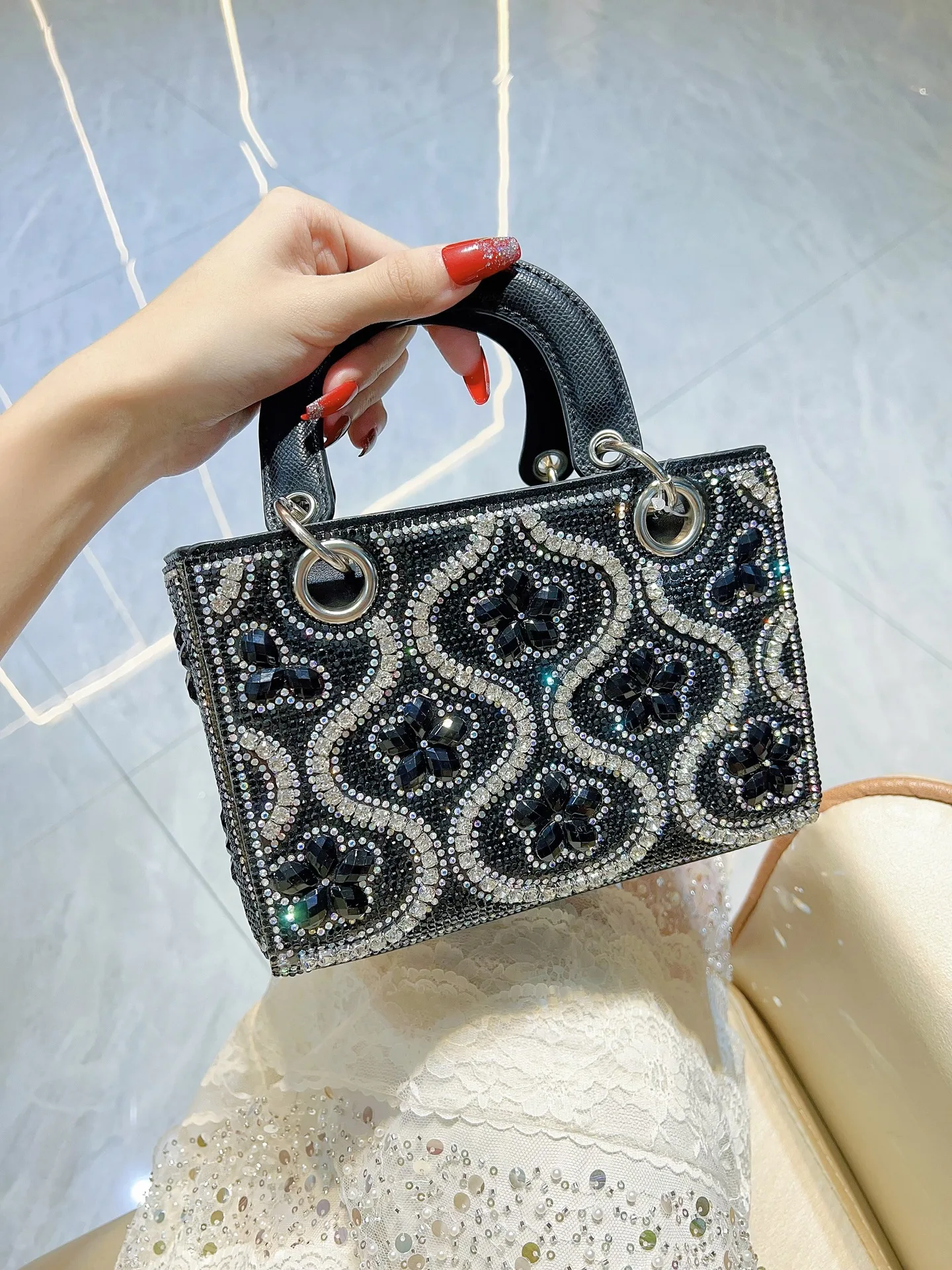 

2025 Shiny Diamond Women's Evening Bag Handbag With Chain Strap Luxury Design Crossbody Bag Ladies Party Shoulder Bag gift
