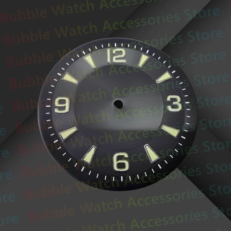 Mod Black Green 33MM Green Luminous Watch Dial Fit For ETA2836 Meiyouda 8215 Pearl Automatic Mechanical Movement