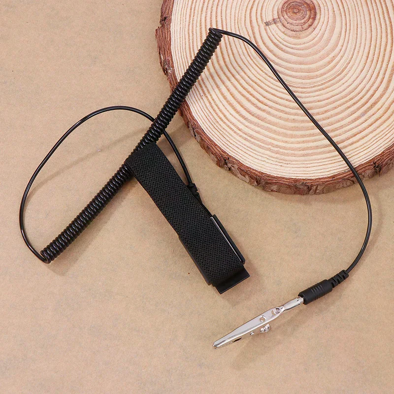 Wired Anti-static Metal Bracelet Adjustable Discharge Cable Wrist Band Strap Hand Grounding Wire Cordless Wireless Clip
