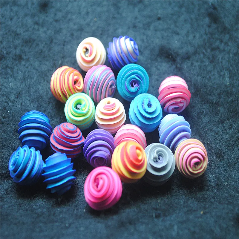 25 uds nueva bola redonda de arcilla polimérica cuentas talladas hechas a mano FIMO cuentas tamaño 10MM cuentas de arcilla accesorios de joyería de moda superior