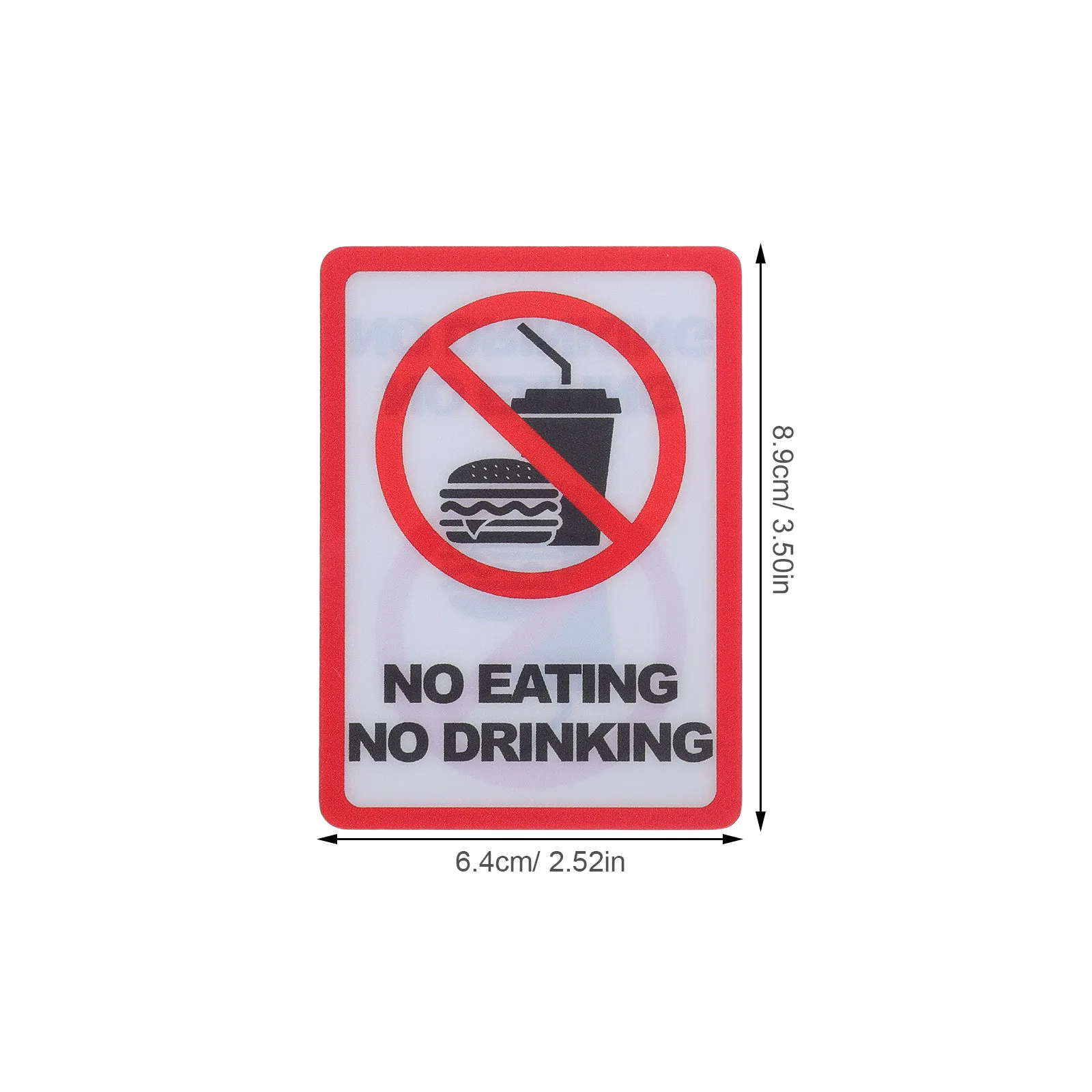 12Pcs No Eating Drinking Warning Labels Clear Self Adhesive Safety Stickers for Factory Workshop Office Library Indoor Outdoor view 2