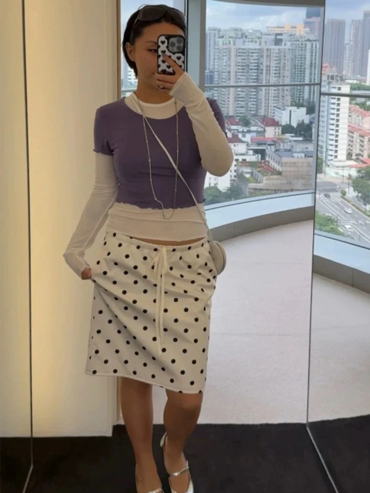 

Женская искусственная футболка-двойка в стиле Hot Girl, черный цветной топ с длинными рукавами и отделкой ушей, осень 2021, новый стиль