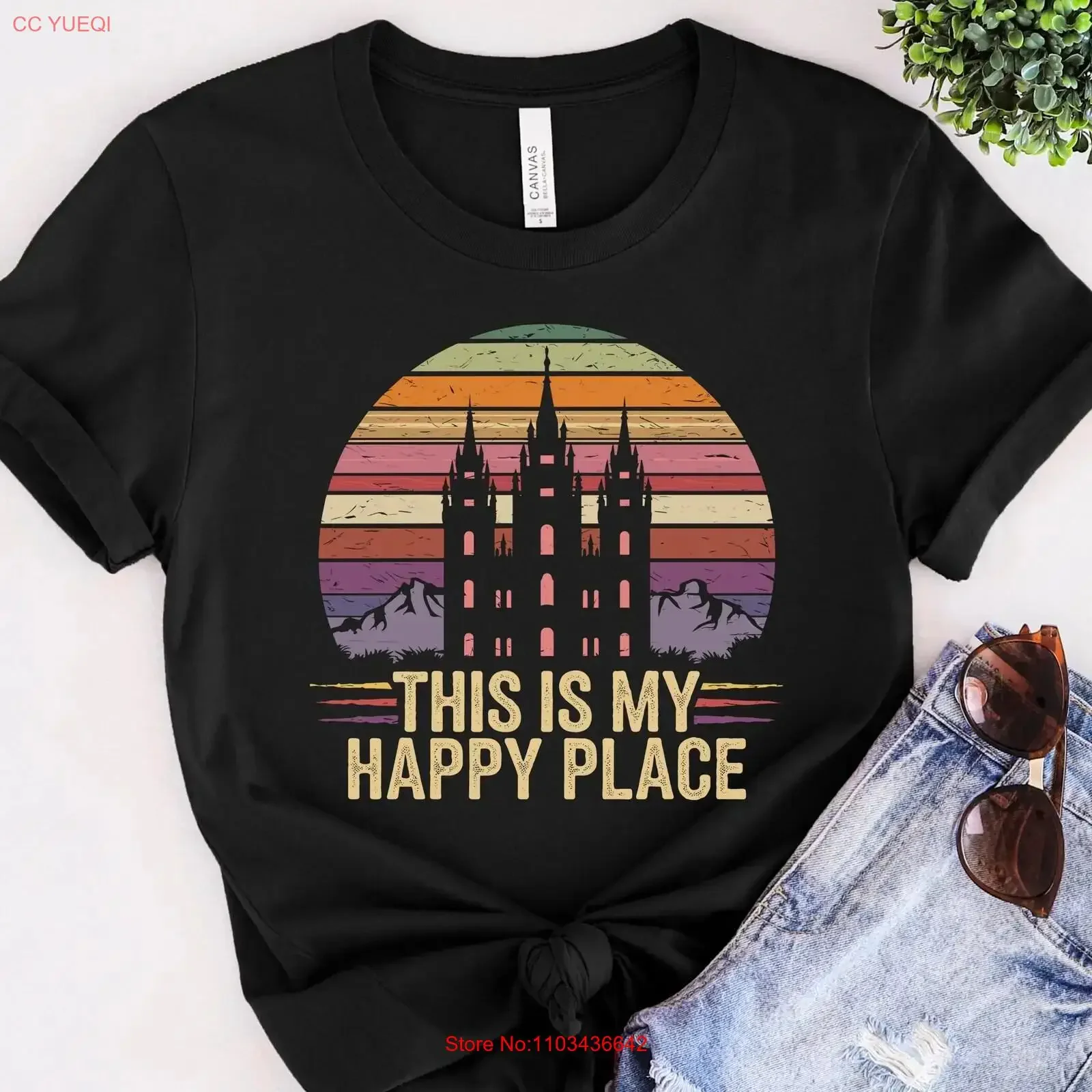 C'est mon endroit heureux Temple t-shirt Salt Lake LDS pour missionnaire vintage lavé confortable streetwear mode doux