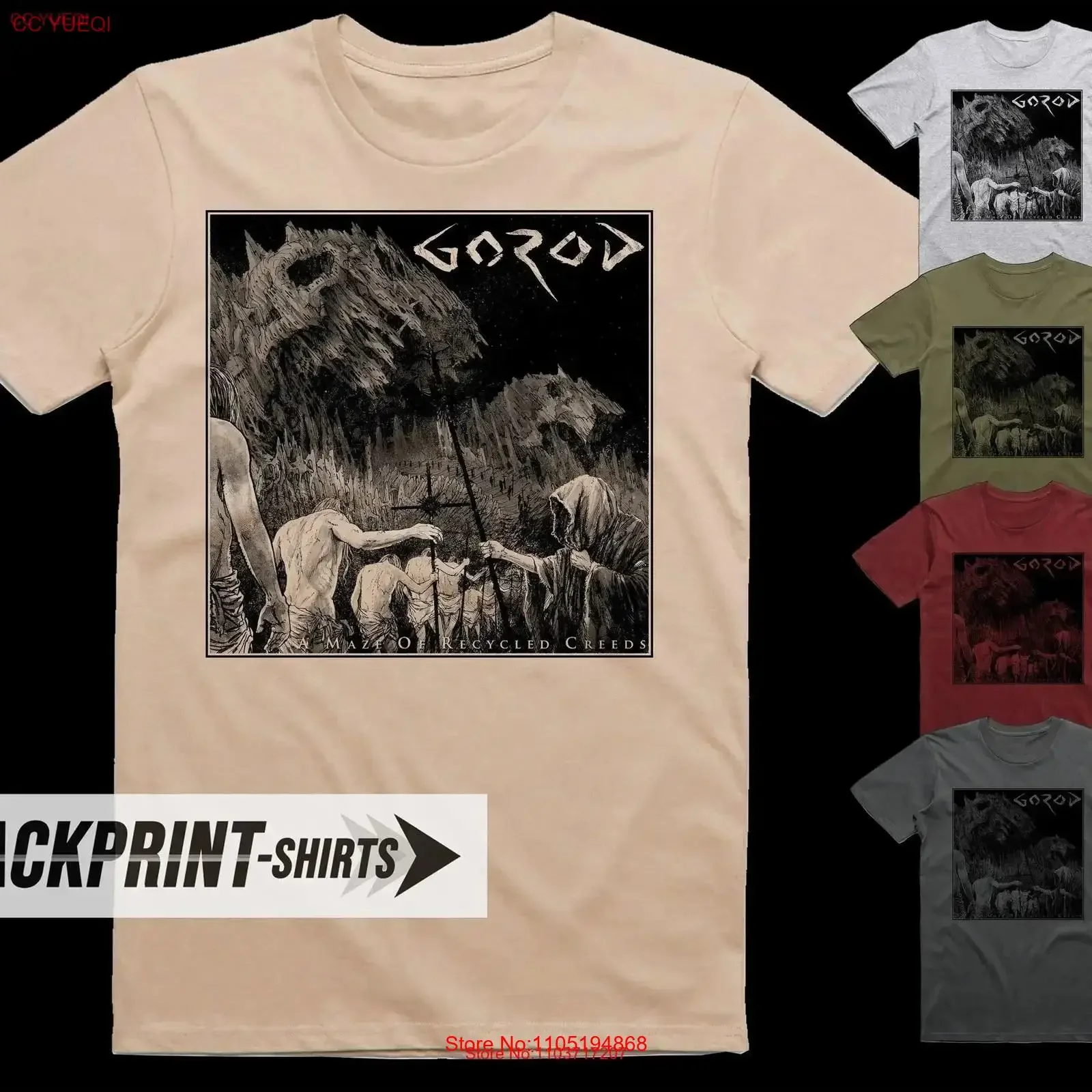 Gorod A Maze of Recycled Creeds T Shirt cotton Men's all sizes S 5XL 18 colors band poster album cover vintage Washed Stylish