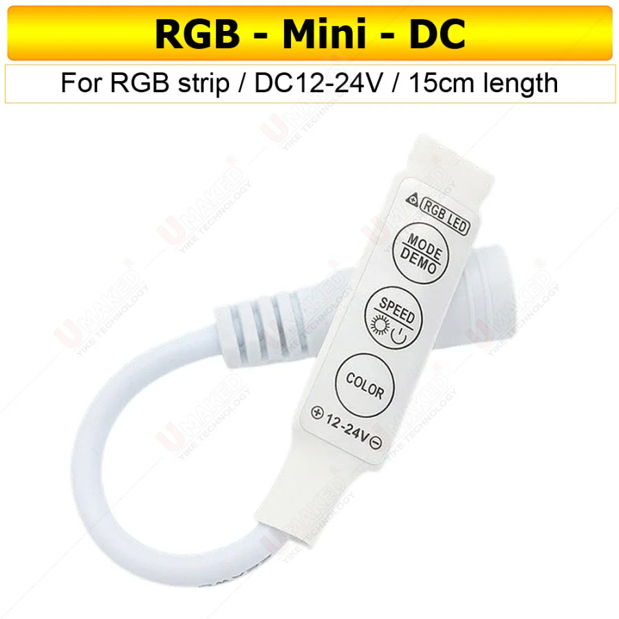 3 Keys Controller DC12V 24V Mini LED Strip RGB Color For SMD 3528/5050/5730/5630/3014 LED Strip Lights DC 12V