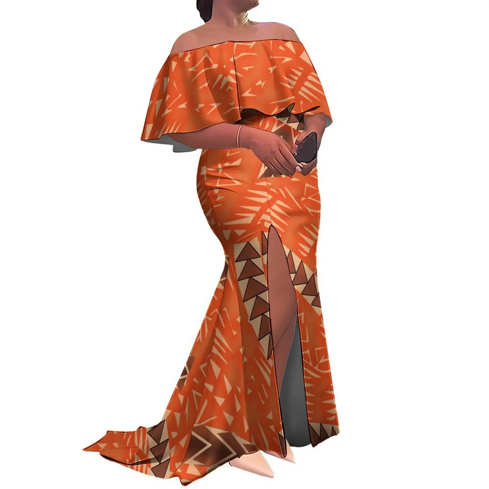 

Полинезийское обтягивающее платье длиной до пола на одно плечо Pacific Island, элегантное и роскошное платье для праздничных вечеринок