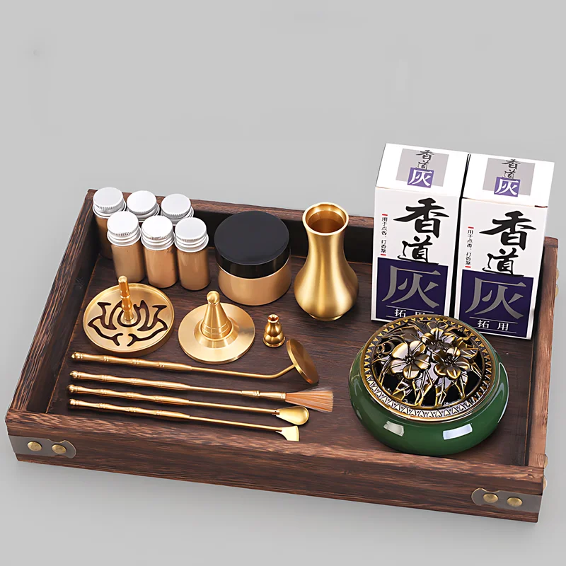 DIY Aromatherapy Set Brass Incense Burner Making Kit Incense Mold Stand Yoga Meditation Study Home Aromatherapy Ornaments