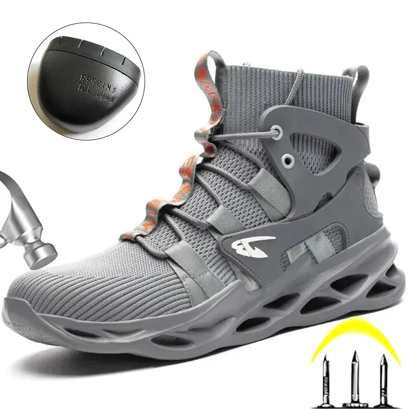 Zapatos de seguridad para hombre, zapatillas de trabajo a prueba de pinchazos, zapatos de trabajo ligeros, zapatos con punta de acero para hombre, botas de seguridad, zapatos indestructibles