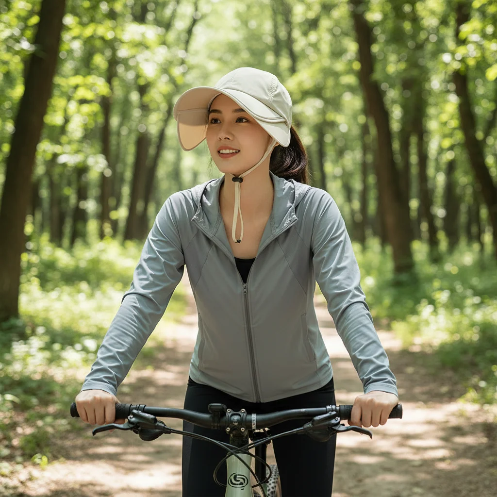 Damen-Sonnenschutzhut mit breiter Krempe, Outdoor-Sportmütze mit verstellbarer Passform
